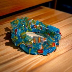 Pretty multicolored glass gemstone bracelet.